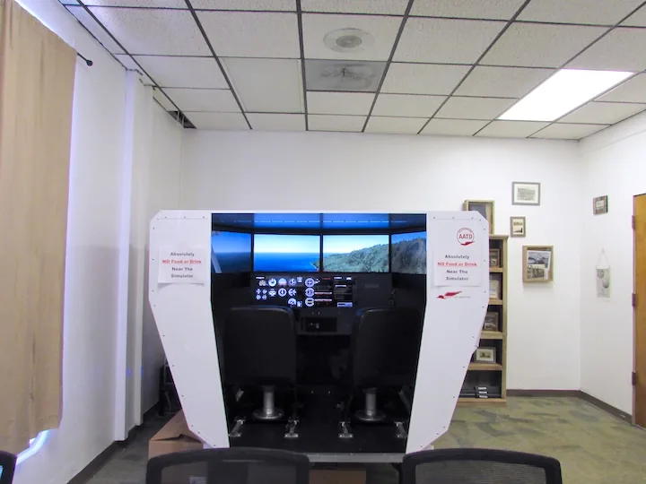 Redbird flight training device used for instrument and procedures training at the academy