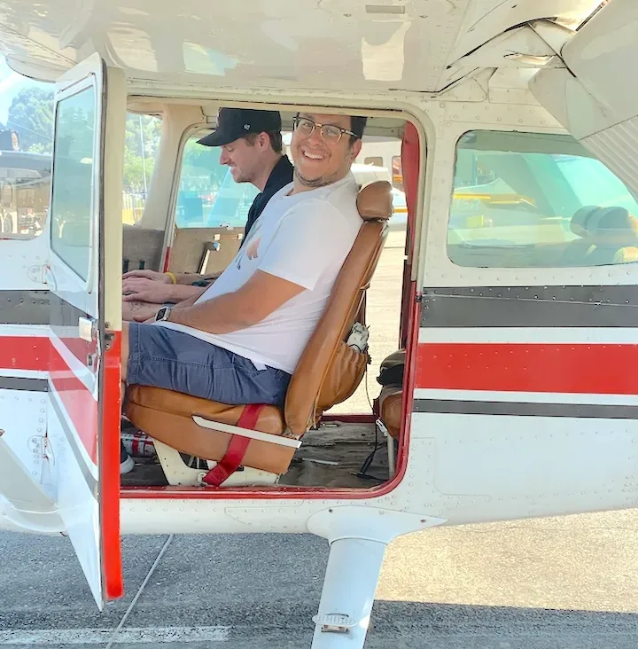 Student pilot in the left seat during a discovery flight at NextGen Flying Academy
